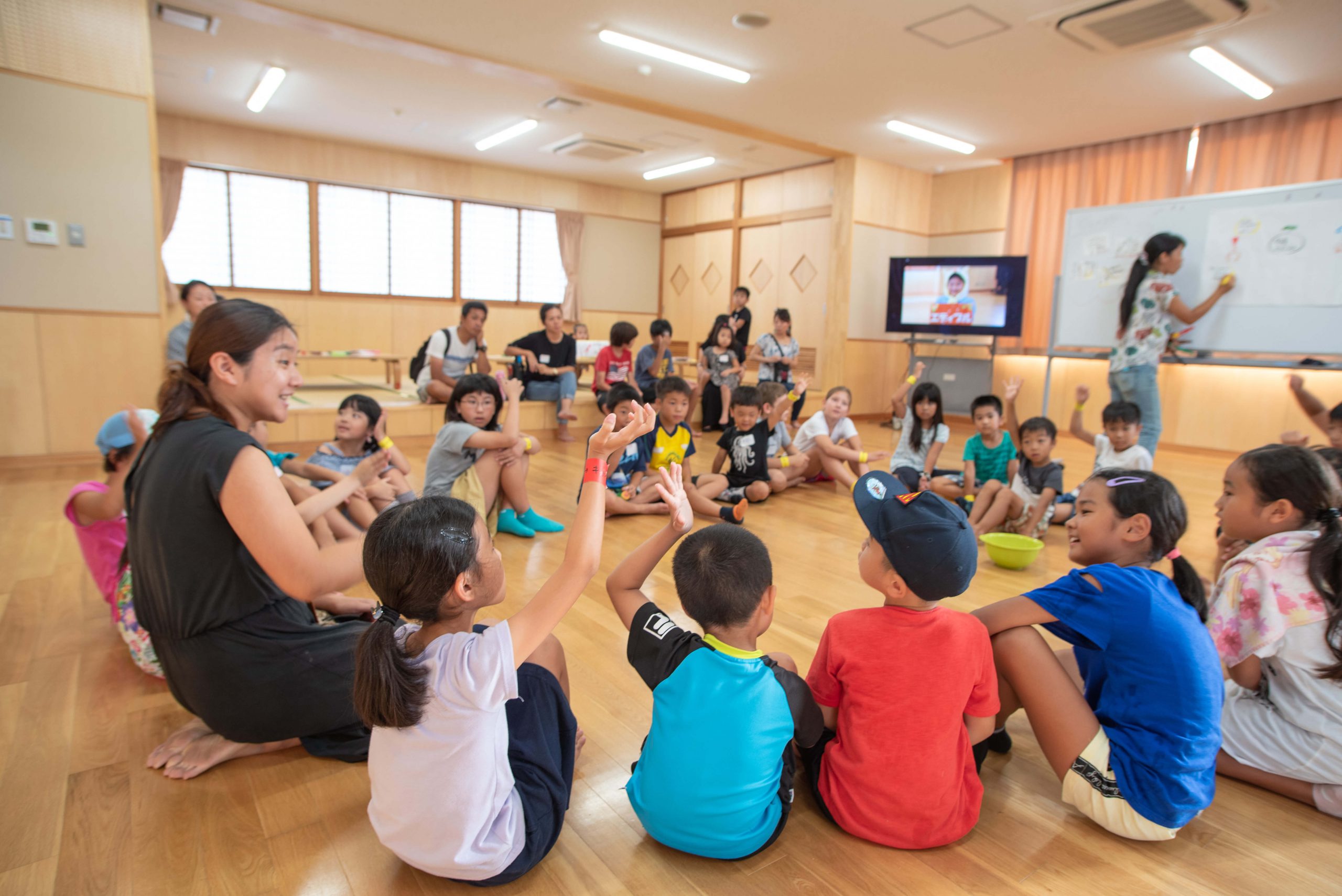 子供達とのワークショップの様子